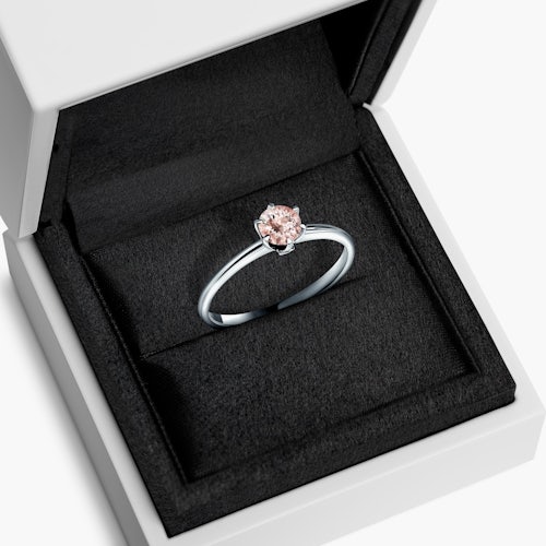 Pierścionek zaręczynowy The Journey: białe złoto, morganit